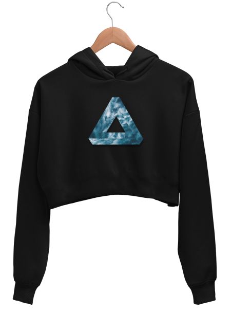 Abstract penrose triangle  Crop Hoodie