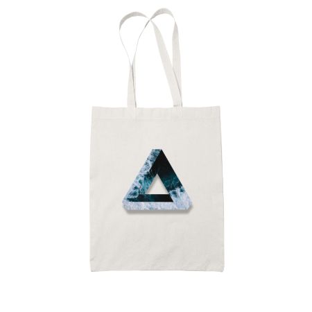 Abstract penrose triangle with dark ocean waves White Tote Bag