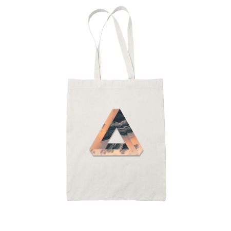 Abstract triangle with ocean and sunset sky. White Tote Bag