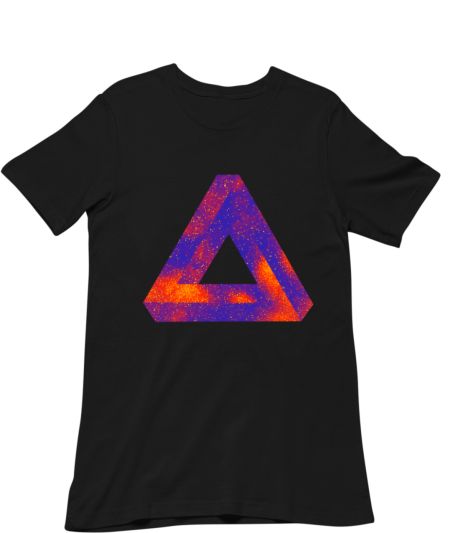 Abstract triangle with bright color galaxy and sta Regular T-Shirt
