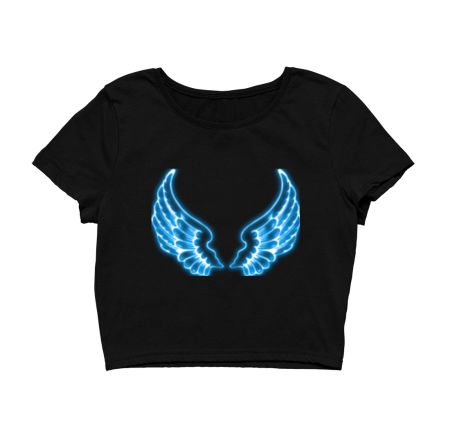 Neon wings - blue  Crop Top