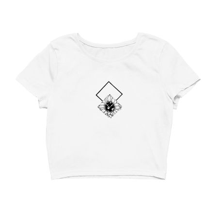 Monochromatic sunflower Crop Top