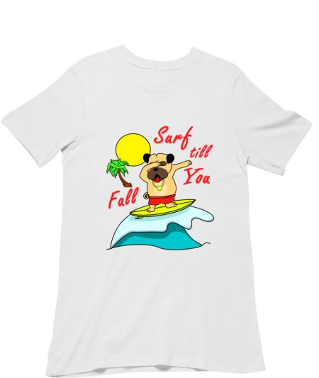 Funny Dabbing Pug Surfing  Classic T-Shirt