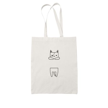 Hanging cat White Tote Bag