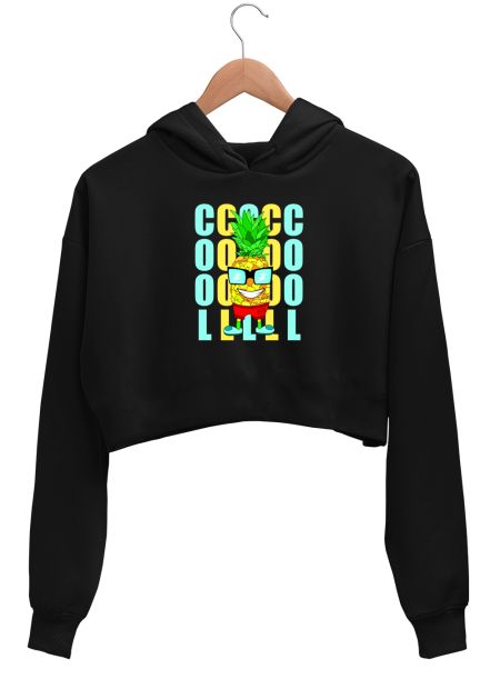 Funny Pineapple Pun Summer Outfit  Crop Hoodie