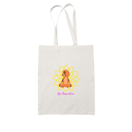 Dog Meditating - Be Pawsitive White Tote Bag