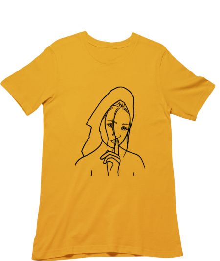 One line Face Art Regular T-Shirt