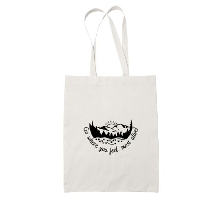 Mountain Landscape White Tote Bag