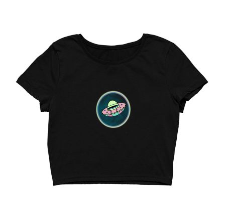 Cute space ship Crop Top