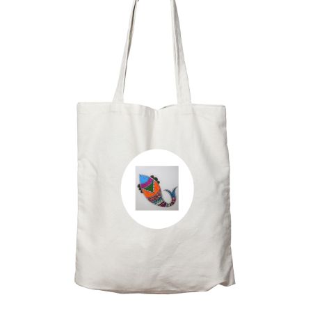 Madhubani White Tote Bag