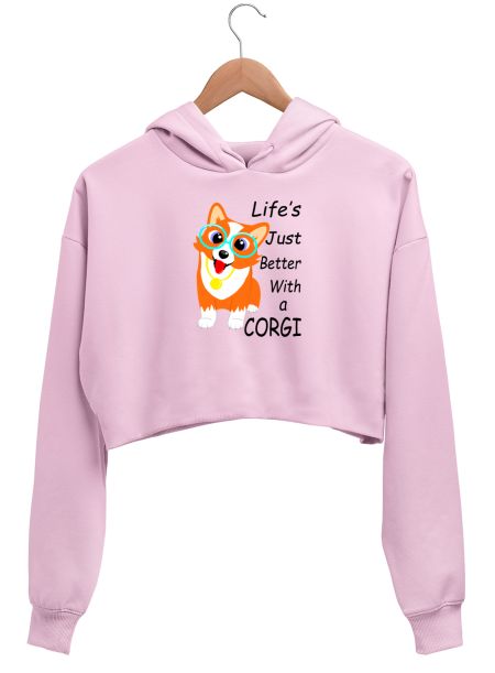 Life's Just Better With A Corgi Kawaii Dog Crop Hoodie