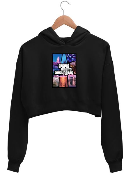 Grand Theft Aesthetic  Crop Hoodie