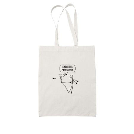 Smash The Patriarchy White Tote Bag