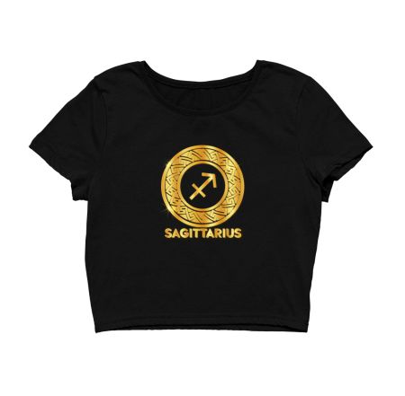 SAGITTARIUS  - Ancient Greek Motif GOLD Crop Top