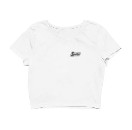 devil typography Crop Top