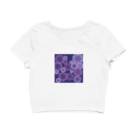 Purple Roses Crop Top