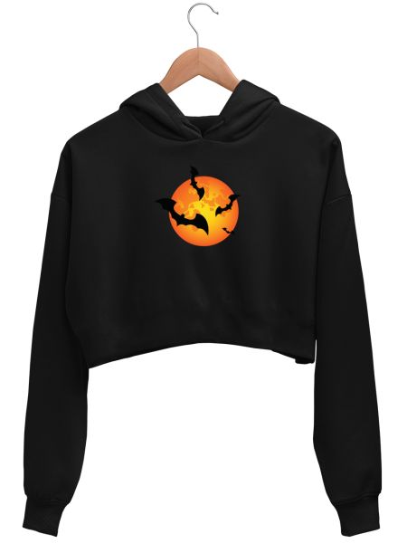 1-HALLOBAT Crop Hoodie