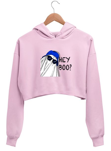 Hey Boo 7 - solo Crop Hoodie