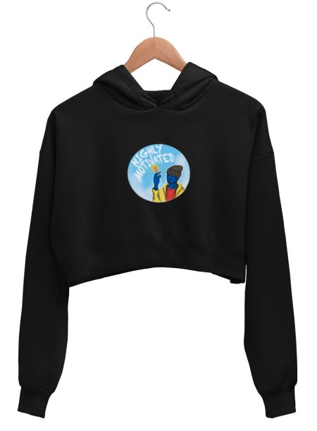 Highly Motivated 2 Crop Hoodie