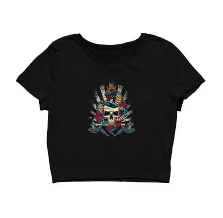 Snake Skull Crown Blessed Crop Top