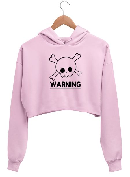 new  in WARNING t-shirts - trendy online clothing  Crop Hoodie