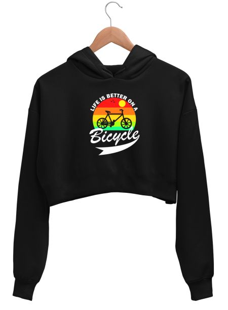 Life Is Better On A Bicycle Crop Hoodie