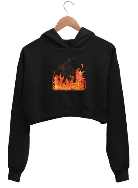 Hot Wheels 2- motor vermillion Crop Hoodie