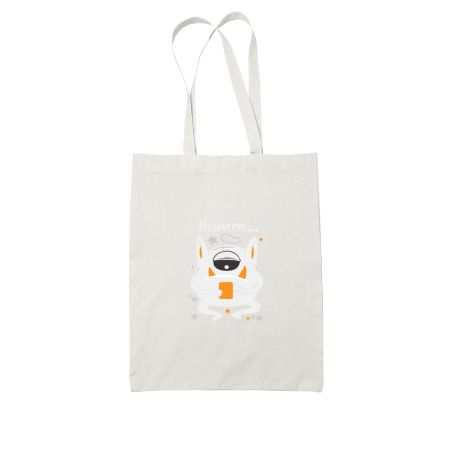 Funny Monster Overthinking White Tote Bag