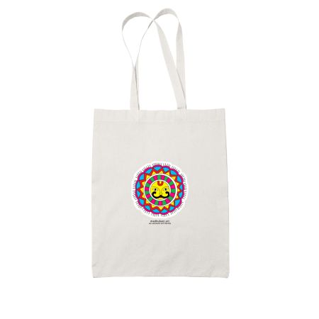 The Rising Sun Madhubani Art  White Tote Bag