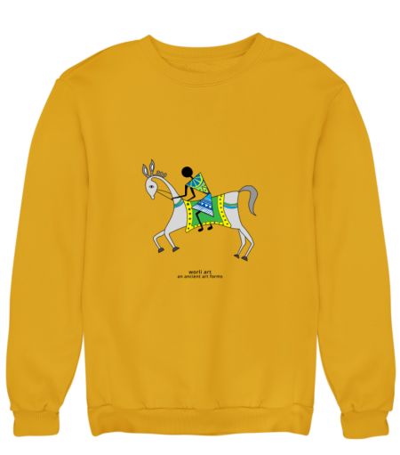 The Horse Rider Warli Art Sweatshirt