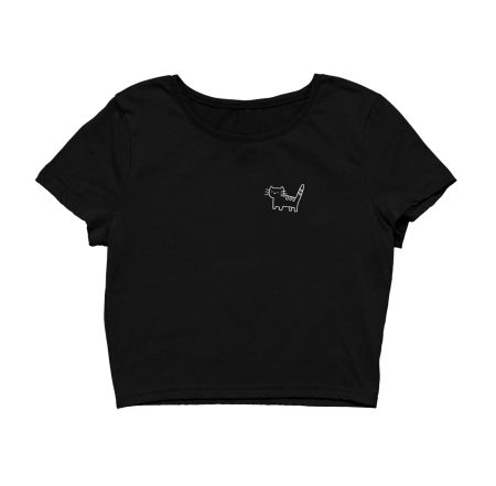 Minimal Cat Crop Top
