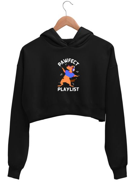 Pawfect Playlist Crop Hoodie