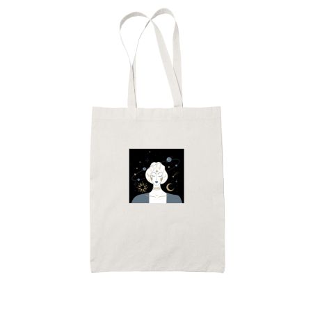Bohemian dark themed design White Tote Bag