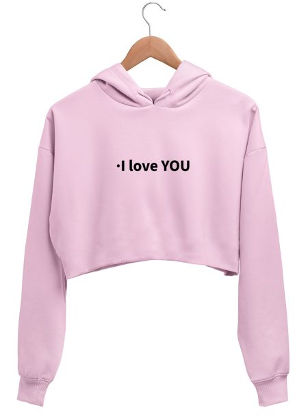 I love you Crop Hoodie