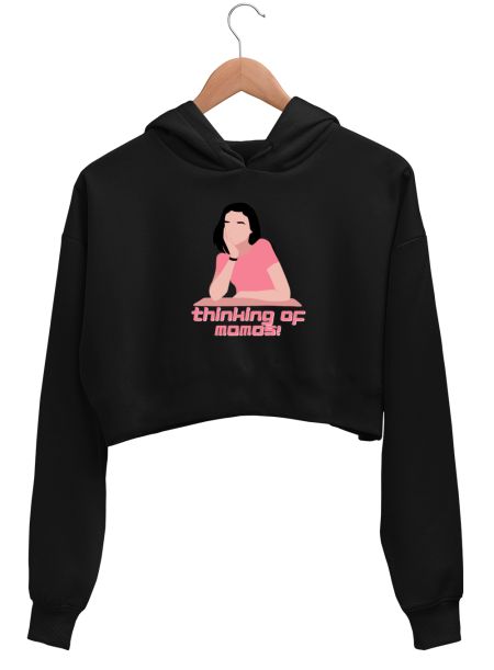 Thinking Of Momos Crop Hoodie