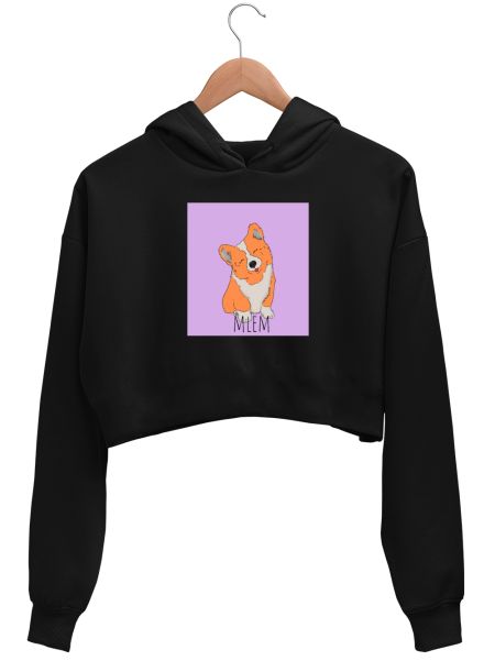 Corgi Mlem - 1 Crop Hoodie