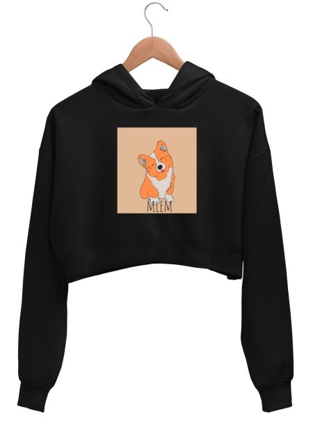 Corgi Mlem - 3 Crop Hoodie