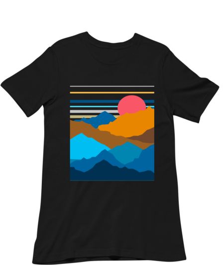 Abstract Colorful Mountains Minimalist Pattern Classic T-Shirt