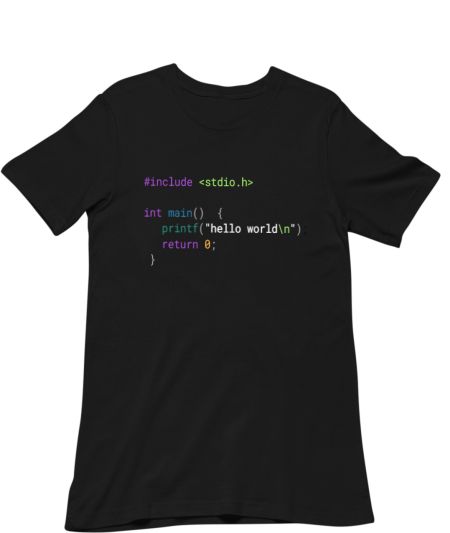 "hello world" C programming language Regular T-Shirt
