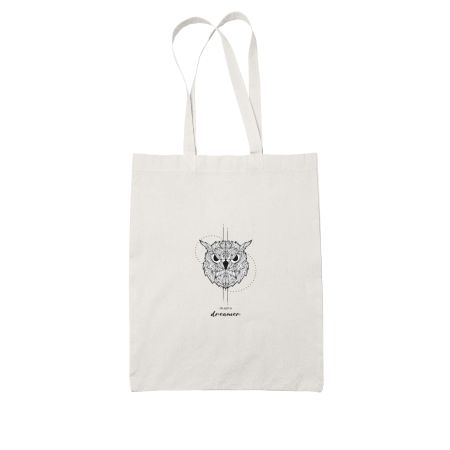 OWL TYPOGRAPHY DESIGN White Tote Bag