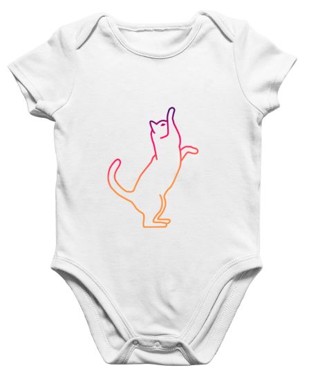 Cute Cat Playing Illustration Onesie