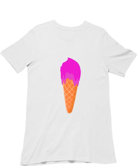 Kawaii Strawberry Cone Ice Cream Illustration Classic T-Shirt