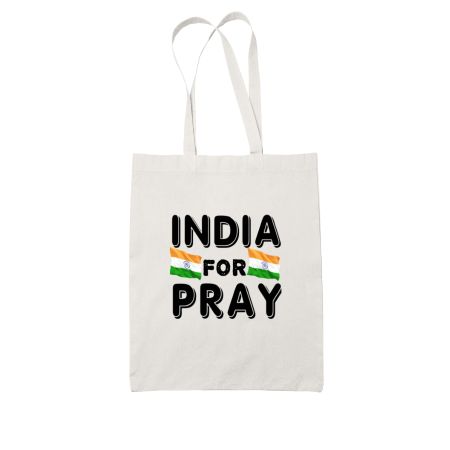 INDIA FOR PRAY White Tote Bag