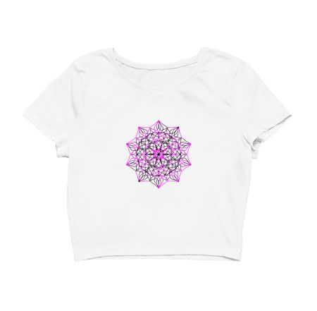 Purple and Black Color Mandala Design Crop Top