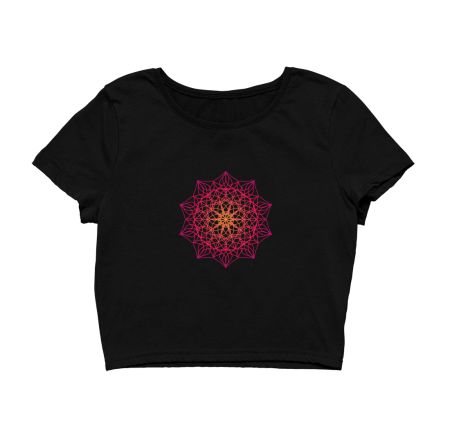 Cool Color Gradient Mandala Design Crop Top