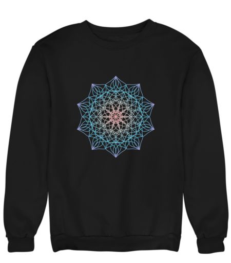 Cool Blue Color Gradient Mandala Design Sweatshirt