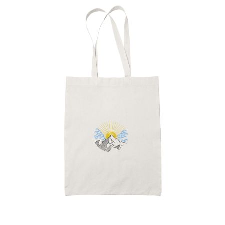  trendy mountain sunrise illustration travel pahad Tote Bag