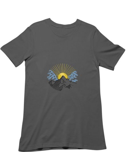  trendy mountain sunrise illustration travel pahad Classic T-Shirt