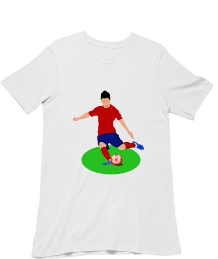 Football Player Illustration Red Color Jersey  Classic T-Shirt