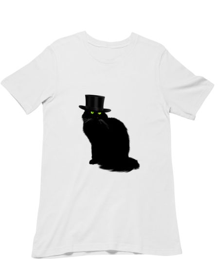 Mystical Black Cat with Cool Black Hat Classic T-Shirt